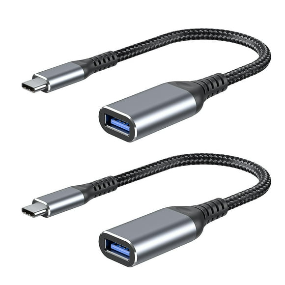 Usb C To Usb A Adapter [2 Pack] Usb C Male To Usb A Female Otg Cable 3.0 Fast Data Transmission Compatible-grey