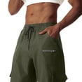 thumbnail image 4 of YABCSAZ Men's Casual Cargo Pants Zipper Pockets Tapered Joggers Wide Leg Baggy Tactical Pants Men Athletic Pants Drawstring Elastic Waist Sweatpants for Workout, Jogging, Running, Hiking, 4 of 7