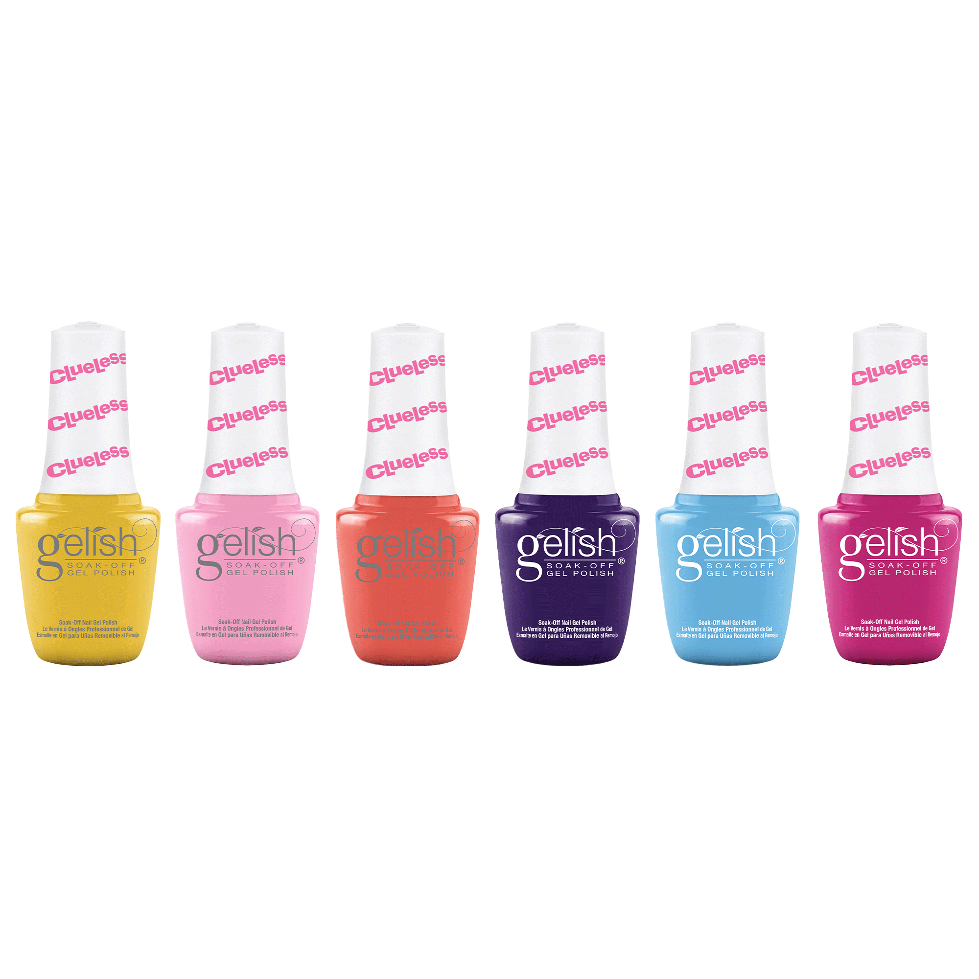 Gelish Mini Clueless Collection 9 mL Soak Off Gel Nail Polish Set, 6