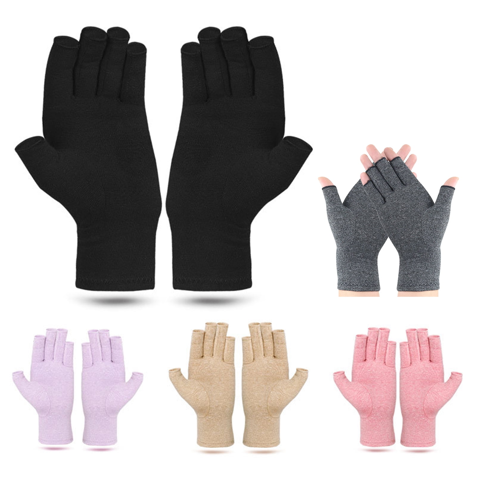 NUZYZ 2Pcs Unisex Adult Sports Cotton Breathable Half Finger Protective Gloves
