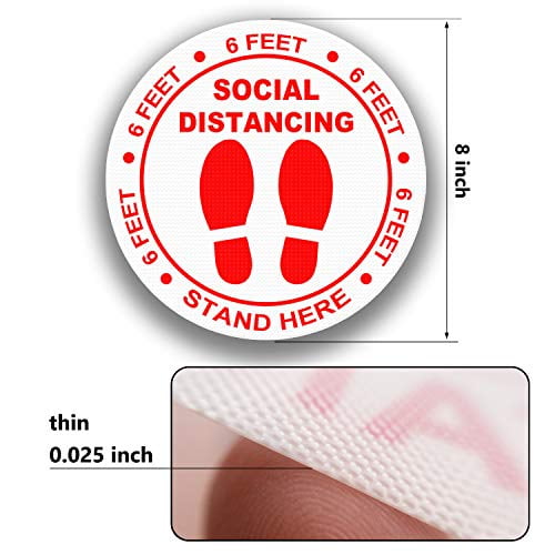 Social Distancing 6Ft Public Safety Floor Decal Sticker 8 Pack 