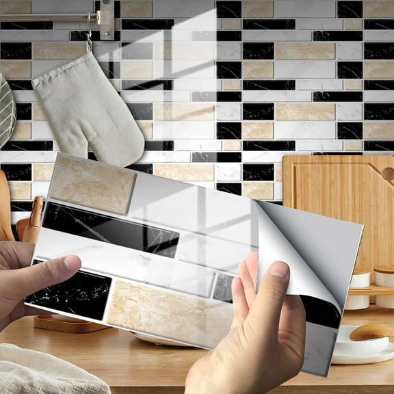 KIT021-038 Marble pattern light luxury crystal tile wall stickers 20x10cm 1PC KIT021