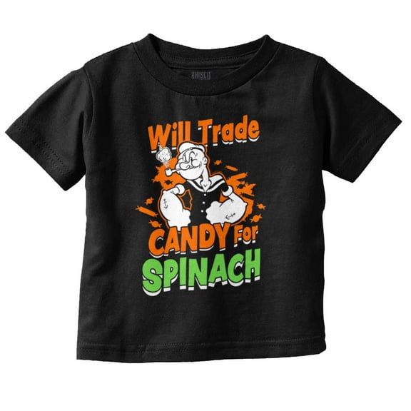 Halloween Popeye Candy For Spinach Toddler Boy Girl T Shirt Infant Toddler Brisco Brands 6M