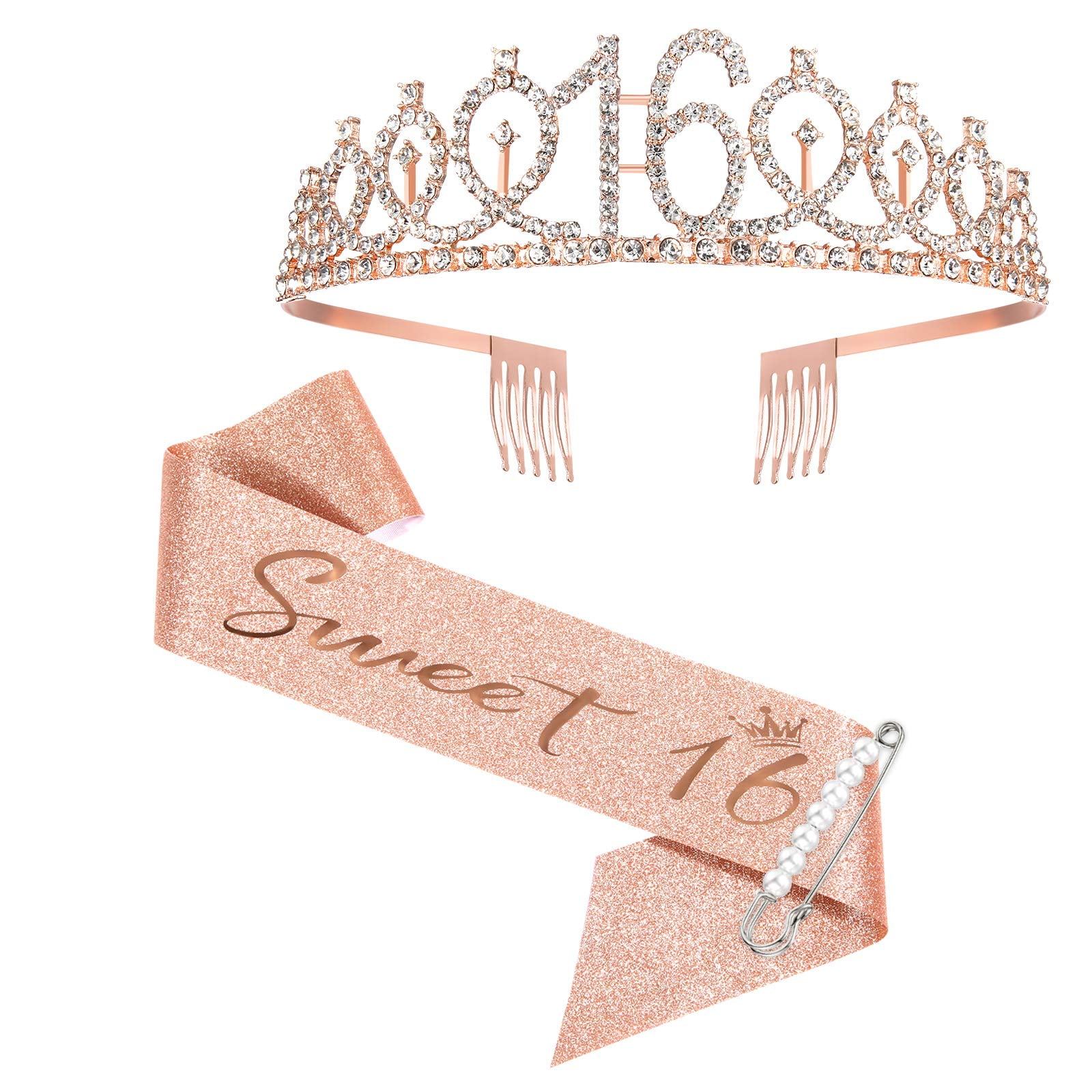 Cadeau D'Anniversaire Pour Femme, Diadème De 55E Anniversaire, Couronne, Écharpe, Décorations De