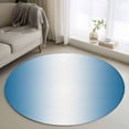 thumbnail image 2 of Blue Ombre Round Area Rug 4 FT, Non Slip Indoor Outdoor Rug, Blue White Gradient Modern Abstract Art Washable Soft Circular Carpet Non-Shedding Floor Mat for Coffee Table Nursery Foyer Balcony, 2 of 9