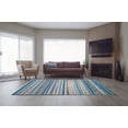 thumbnail image 3 of Ladole Rugs Comfortable Boston Collection Kensington Line Abstract Pattern Area Rug Carpet in Blue Ivory, 8x11 (7'10" x 10'5", 240cm x 320cm), 3 of 5