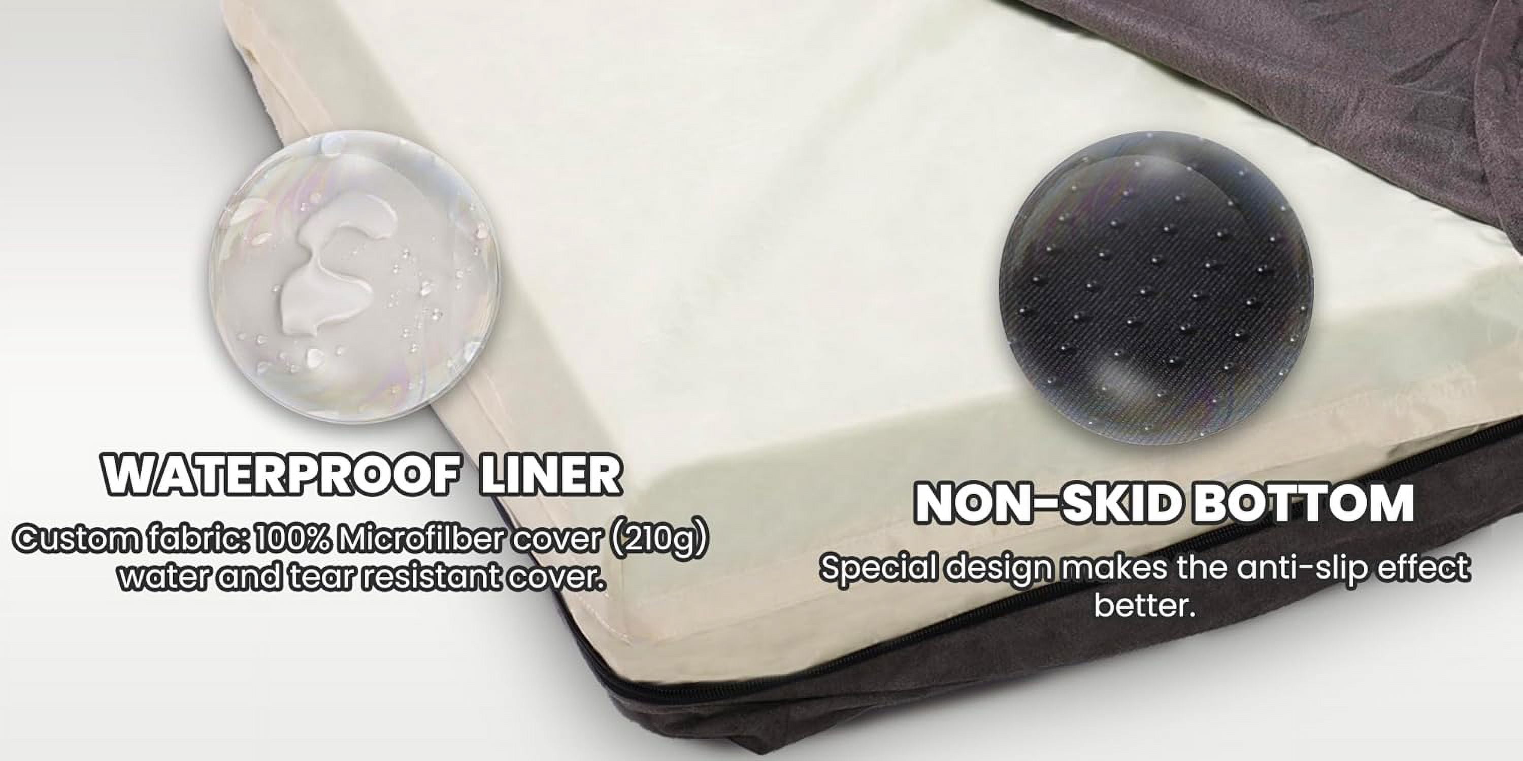 Laifug Orthopedic Memory Foam Dog Bed with Durable Waterproof Liner and Removable Washable Cover