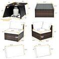 thumbnail image 3 of Costway Ensemble de Mobilier de Terrasse en Rotin 7 Pcs Housse de Table à Foyer Coussin Brun, 3 of 9