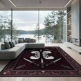 thumbnail image 2 of ODIKA 6'x9' Washable Area Rug Easy Care, Non-Shedding, Ghost Dual Horror Skeleton Face Goth Blade Decorative Gothic for Queen Size Bedroom Under Bed Master Suite, 2 of 7