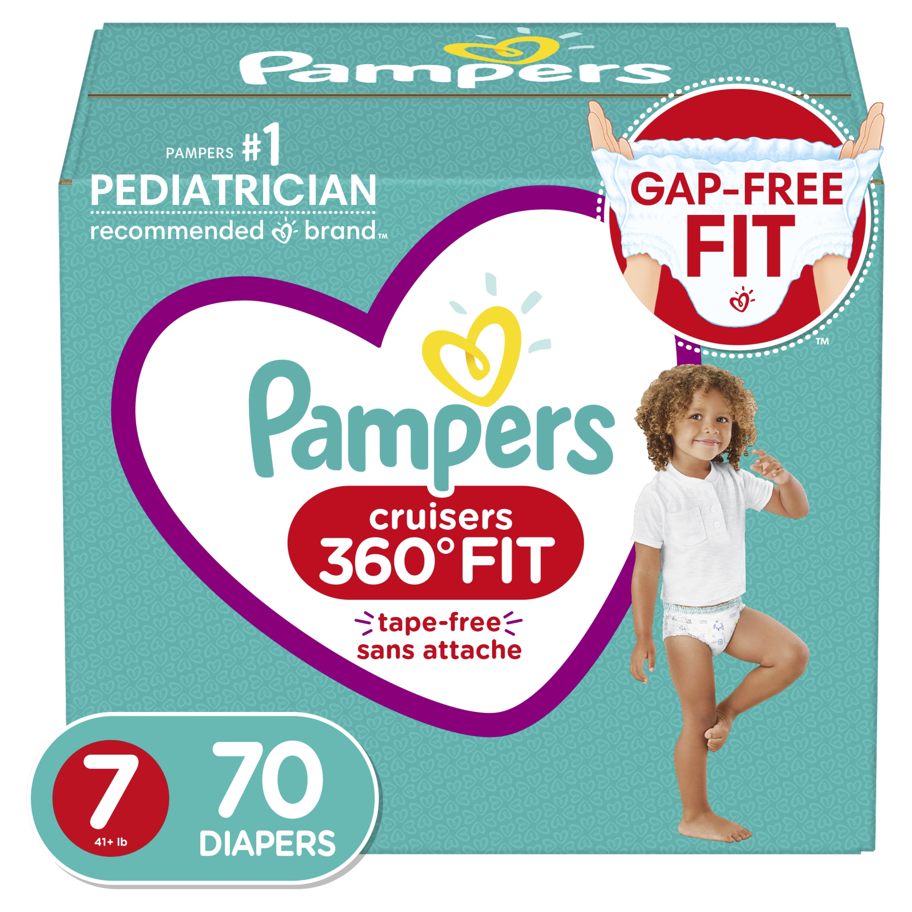 Buy Pampers Cruisers 360 Fit Diapers, Active Comfort, Size 7, 70 Count