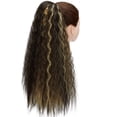 thumbnail image 5 of LELINTA Wavy Curly Drawstring Ponytails Synthetic Extension Long Drawstring Puff Afro Clip on Ponytail Hairpiece Hair Extensions (Color:Black/135g), 5 of 8