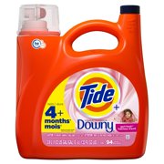 Tide Plus a Touch of Downy Liquid Laundry Detergent, April Fresh, 132 fl oz, 94 Loads, HE Compatible ( 2 Packs )