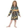 thumbnail image 6 of FORMRS Niños Bathrobe Unisex Hooded Robe Soft Plush Pajamas Sleepwear, Size 2-3T, Black Sardines Pattern, 6 of 7