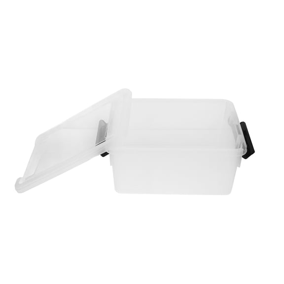 ADDHAT Clear Plastic File Organizer Box with Lid, Large Office Storage Container for Documents and Paper Filing