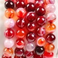 thumbnail image 4 of Natural Healing Power Gemstone Crystal Beads Unisex Adjustable Macrame Bracelets 8mm,Agate Red, 4 of 4