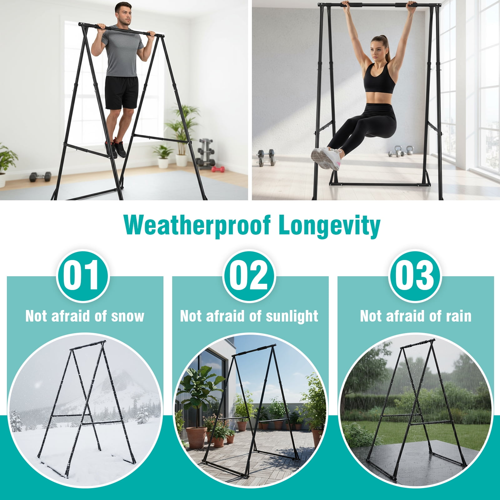 Btidfty Foldable Free Standing Multifunctional Exercise Rack 771.6LBS Capacity Portable Pullup Bar Station for Home Gym Equipment