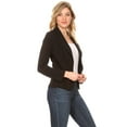 thumbnail image 2 of Moa Collection Women's Solid Casual Office Work Long Sleeve Open Front Blazer Jacket, 2 of 5