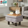 thumbnail image 2 of Tcbosik Modern Dark Gray Linen Fabric Ottoman, Padded Footstool Holds 300 lbs - Strong & Lightweight for Office, Dorm or Small Spaces - Easy 3-Minute Setup, 15.9"L x 12"W x 9.8"H, 2 of 7