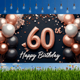 thumbnail image 5 of Rose Gold Balloon Happy Birthday Banner Decorative Stars Confetti 60th Celebration for Birthday Party Indoor Decoration Photo Shoot, 5 of 7