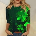thumbnail image 2 of FDGIU ‌‌‌‌Women's St. Patrick's Day T-Shirt - Short Sleeve Crew Neck Shamrock Graphic Tee, 2 of 5