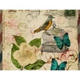 thumbnail image 2 of CafePress - Vintage Envelope Floral Bird Botanical Fashion - Large Sherpa Fleece Throw Blanket 80" x 60", 2 of 3