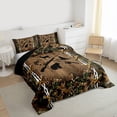 thumbnail image 3 of Feelyou Hunting and Fishing Queen Comforter Set, Wildlife Bear Deer Bedding Sets, Jungle Branches Leaf Reversible Bedding Comforter Set, Ultra Soft Bedroom Decor, 3-Piece, 3 of 8