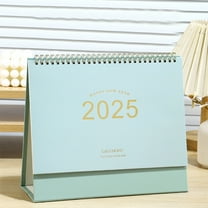 Small Desk Calendar 2025, Standing Desktop Calendar 2025(January 2025-December 2025), Academic Year Flip Desk Calendars with 234 Stickers and US Holidays Marked (Cyan Blue)
