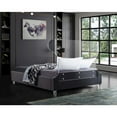 thumbnail image 4 of Meridian Furniture Ghost Gray Velvet Queen Bed, 4 of 7
