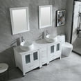 thumbnail image 2 of Wonline 60" Bathroom Vanity Wood Cabinet Double Ceramic Sink w/ Mirror White, 2 of 7
