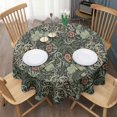 thumbnail image 3 of Round Waterproof Tablecloth 60×60 Inch, Boho Style Reusable Indoor/Outdoor Durable Table Cover for Party Kitchen Dinner Room Decor, 3 of 6