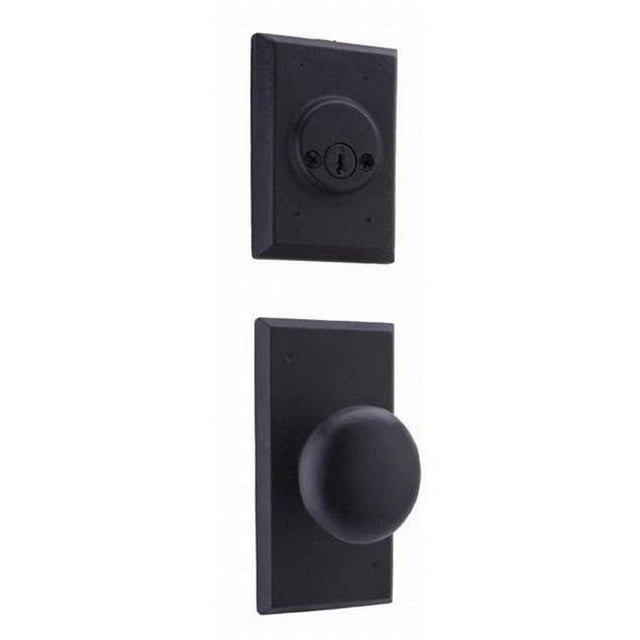 Weslock 07802--F2SL2D Wexford Intérieur Double Cylindre Poignée Garniture pour Tremble avec Verrou Réglable & Rond Coin Grèves, Noir