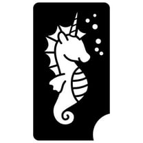 Art Factory Glitter Tattoo Stencil - Seahorse Unicorn (5/pack), Temporary Tattoo Template for Kids Adults, Face Paint Stencil Body Art Stencil, Stencil for Face Painting, Party, Festival ,1.6'' x 3''