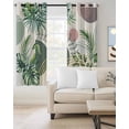 thumbnail image 2 of Boho Tropical Kitchen Curtains Summer Palm Leaves Botanical Beige Cafe Short Curtains for Bathroom Blackout Window Curtain Grommet Small Window Treatment Drapes for Bedroom Living Room 27.5"x39"x2, 2 of 9