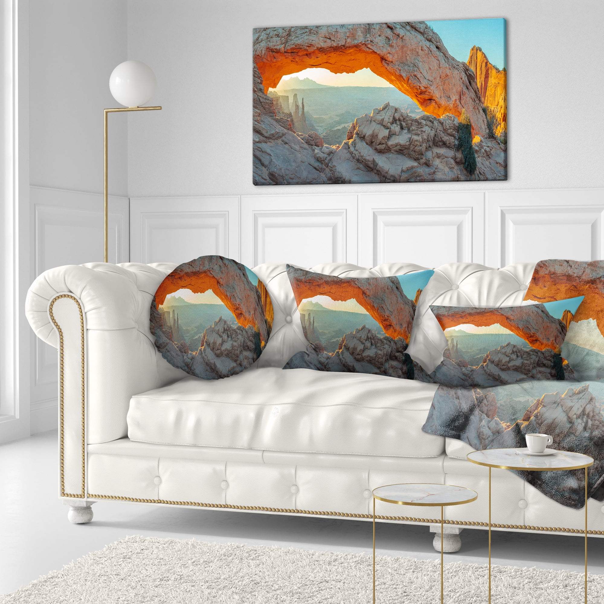 Designart 12" x 20" Multi-color Polyester Throw Pillow