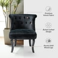 thumbnail image 4 of Velvet Accent Armless Chair Set of 2 Upholstered Tufted Wingback Chair Button Single Sofa Home Bedroom Black, 4 of 12