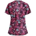 thumbnail image 2 of Hauts à Manches Courtes Col en V pour Femmes Blouse Uniforme de Travail, 2 of 3