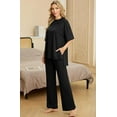 thumbnail image 5 of UZMOG Pajamas for Women Set, 2 Piece Lounge Set Short Sleeve Tops and Long Pants Soft Pjs Loungewear with Pockets, 5 of 6