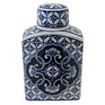 thumbnail image 2 of 9" Blue and White Oriental Rectangular Tea Jar - Oriental Furniture Warehouse, 2 of 8