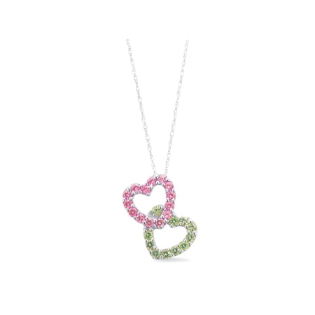 Personalized Family Jewelry Building Hearts Birthstone Pendant available in Sterling Silver, Yellow and White Gold