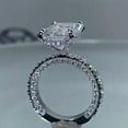 thumbnail image 4 of 3 Ct Radiant Lab-Created Diamond Engagement Cluster Solitaire Ring 14k White Gold Plated 925 Silver, 4 of 4