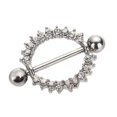 thumbnail image 1 of maskred Bague de Bar en Cristal Rond Mode Barre Piercing Bijou Blanc, 1 of 4