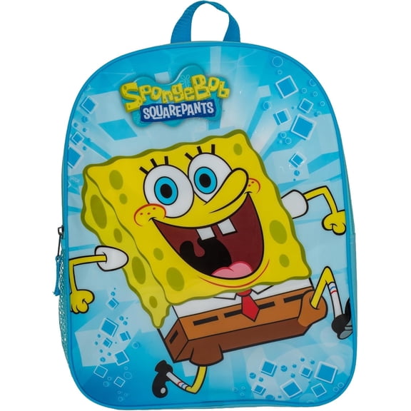 Spongebop Square Pants Kids Backpack, 15" School Bag for Girls & Boys, Blue