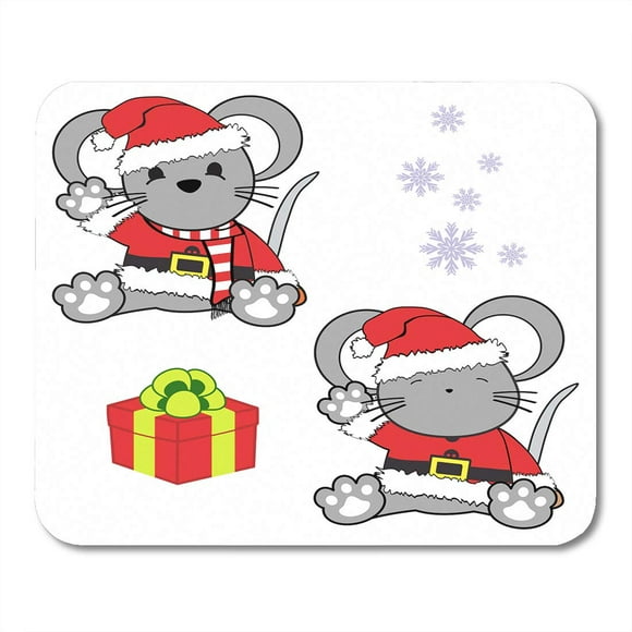 NUDECOR Red Adorable Cute Little Baby Mouse Cartoon Santa Claus Costume in Mousepad Mouse Pad Mouse Mat 9x10 inch