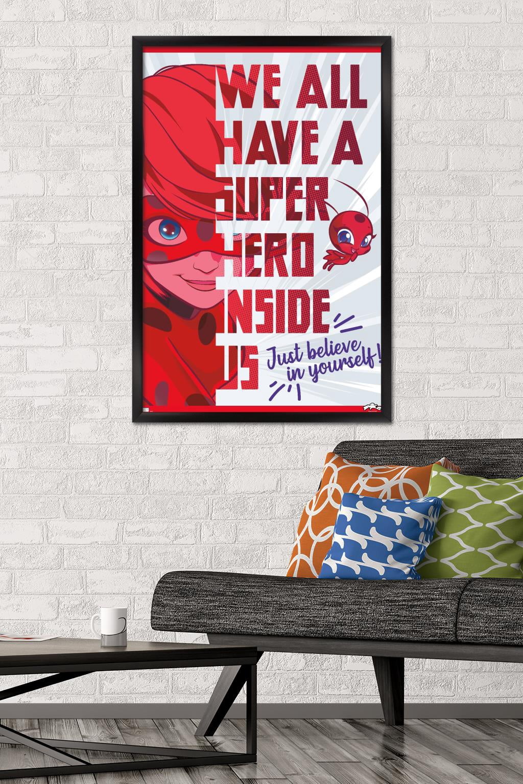 Miraculous - Hero Wall Poster, 22.375" x 34", Framed