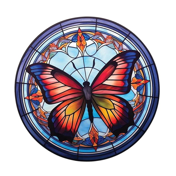 Calcomanía para ventana, pegatina de cristal de mariposa, pegatina impermeable para ventana, decorativa, redonda y duradera, para decoración del
