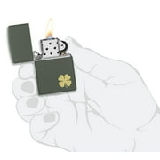 Zippo Four Leaf Clover Green Matte Pocket Lighter