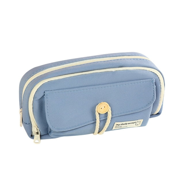 Drppepioner Button Layered Pencil Case Student Stationery Bag High-Value Student Stationery Set Multi-Layer Storage Pencil Case