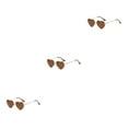 thumbnail image 1 of Sonducket Gafas de sol en forma de corazón de PVC, montura de metal dorado y lentes Tac para una elegante protección solar, té de leopardo Type1 NO1, 1 of 6
