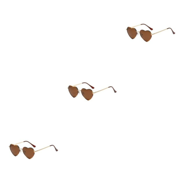 Sonducket Gafas de sol en forma de corazón de PVC, montura de metal dorado y lentes Tac para una elegante protección solar, té de leopardo Type1 NO1