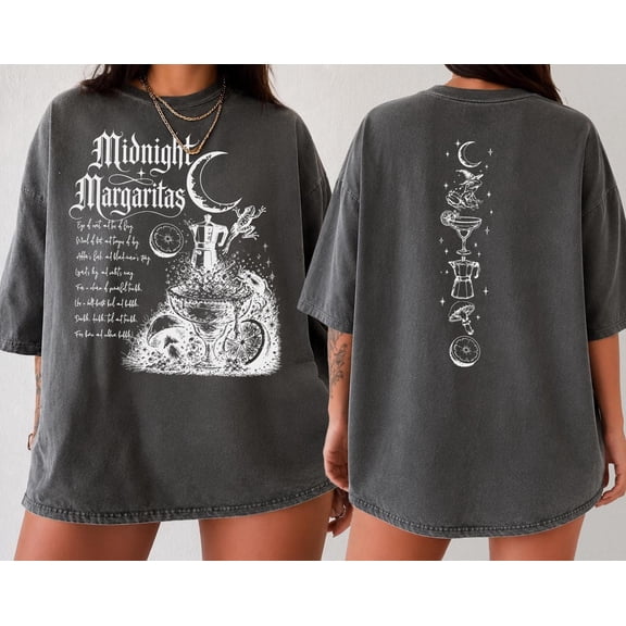 Midnight Margaritas Shirt, Witch Margarita Graphic Tee, Halloween Cocktail Shirt, Gothic Margarita Shirt, Tequila Lover Gift